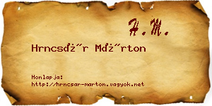 Hrncsár Márton névjegykártya