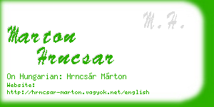 marton hrncsar business card
