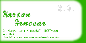 marton hrncsar business card